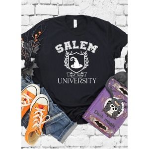 Salem University Witch Shirt Fall Graphic Tee Halloween T-shirt